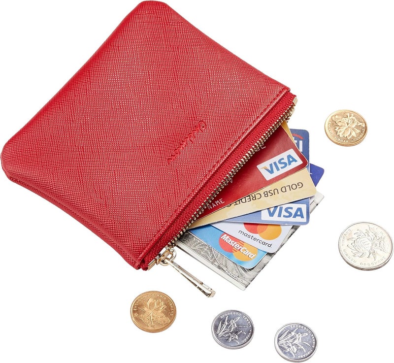 Chelmon Vegan Leather Coin Purse Pouch Change Purse With Zipper For Men Women - Image 2